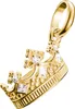 Charm pendentif, couronne avec pierres précieuses blanches, Voir les images du produit 6