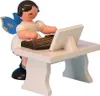 Engel mit Zither - Blaue Flügel - stehend (6cm) von Produktbild-Vorschau 2