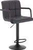 A gray bar stool with a black metal frame and base, shown against a white background. Produktbild-Vorschau