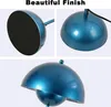 Collage of close-up shots of a blue lamp base and shade. Podgląd zdjęcia produktu