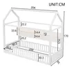 Merax Kinderbett 90x200 cm, Hausförmiges Plattformbett mit Produktbild-Vorschau 5
