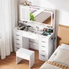 Mondeer Schminktisch mit Hocker, 3-Stufen LED-Spiegel, 11 Produktbild-Vorschau 2