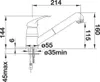 A technical drawing of a faucet with dimensions indicated. Produktbild-Vorschau
