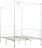 vidaXL Rám postele se stříškou bílý kovový 120 x 200 cm Náhled obrázku produktu 1