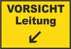 Vorsicht Leitung mit Richtungspfeil links unten Schild A2 Produktbild-Vorschau 1