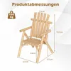 Chaise de jardin COSTWAY en bois, fauteuil de jardin Voir les images du produit 3