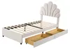 Letto per bambini 90x200 cm, imbottito con testiera a forma Anteprima dell’immagine prodotto 9
