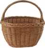 1 edler Einkaufskorb geflochten aus Vollweide mit Längsgriff 42 x 29 x 44 cm ohne Streifen Produktbild-Vorschau