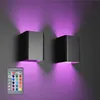 2x LED Wandleuchte Schwarz, RGB Farben mit Fernbedienung, Produktbild-Vorschau 2
