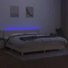 Boxspringbett mit Matratze & LED Creme 200x200 cm Stoff Produktbild-Vorschau 3