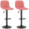 The Living Store Barhocker 2 Stk. Rosa Samt Produktbild-Vorschau 3