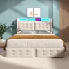 Letto imbottito Flieks 140x200cm con 4 cassetti, letto Anteprima dell’immagine prodotto 3