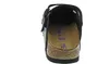 A black Birkenstock sandal is shown from the back, with the inside sole visible. Produktbild-Vorschau