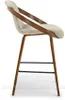 Chaise de bar design HODA - noyer / beige Voir les images du produit 3