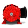 A red electric motor is shown against a white background. Produktbild-Vorschau