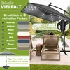 tillvex® Alu Sonnenschirm Rechteckig Ø 330 cm mit LED Solar Produktbild-Vorschau 5
