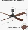 Wiltec Ventilateur de plafond silencieux 53 W, 4 pales, Ø Voir les images du produit 3