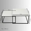 Table basse 2pcs carrée blanche en bois, table de salon, Voir les images du produit 6