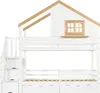 Letto a castello Sweiko, letto in legno, pino + MDF, scala Anteprima dell’immagine prodotto 11