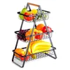 3-stöckiger Obstkorb Metall Schwarz – Obst Etagere, Produktbild-Vorschau 1