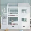 Kinder-Etagenbett mit Treppenschrank, Fenster & Dach, Produktbild-Vorschau 3