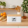 Relaxdays Brotkasten, Bambusdeckel, Metall, HxBxT: 13,5 x Produktbild-Vorschau 2