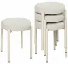 HOMCOM Esszimmerhocker 4er Set Stapelhocker mit Stahlbeinen Produktbild-Vorschau 1