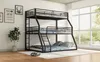 A triple bunk bed in a well-lit room with large windows. Podgląd zdjęcia produktu