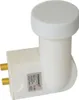 A white satellite LNB with two gold connectors. Produktbild-Vorschau