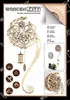 A product advertisement for a wooden mechanical pendulum clock model, featuring multiple views and multilingual text. Voir les images du produit