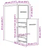 vidaXL Badschrank Schmal mit Rollen Eichen-Optik Produktbild-Vorschau 8