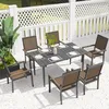 Outsunny tuintafel, 150x90 cm, balkon tafel van staal, Productafbeelding-voorbeeld 2
