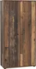 A front view of a wooden cabinet with two doors. Voir les images du produit