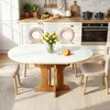 Runder Ausziehbarer Tisch Küchentisch 90-120 cm, 4-8 Produktbild-Vorschau 5