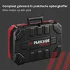 A black and red tool case with the brand logo on it, set against a dark gray background. Produktbild-Vorschau