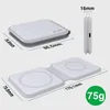 Product dimensions and weight are shown with a diagram of a foldable wireless charger. Produktbild-Vorschau