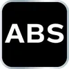 The image shows the letters ABS in white on a black background, with a rounded border that has a gradient from gray to white. Voir les images du produit