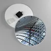 Wanduhr - Rund - Glasuhr - Metall Matte Chrom Aluminium - Produktbild-Vorschau 2
