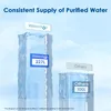 A marketing image comparing the water output of a Waterdrop filter to other filters, represented by blocks of ice. Produktbild-Vorschau