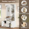 Merax Flurschrank mit Spiegel, Garderobenschrank mit Produktbild-Vorschau 4