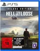 The image shows the front cover of a video game case for 'Hell Let Loose - Deluxe Edition' on PS5. The cover art depicts a battlefield scene with soldiers, smoke, and barrage balloons. Produktbild-Vorschau