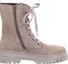 A side view of a beige lace-up boot with a zipper. Produktbild-Vorschau