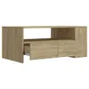 A product shot of a wooden TV stand with drawers and an open shelf. Náhled obrázku produktu