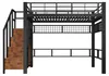 Platzsparendes Hochbett 140x200cm Metall Schwarz mit Produktbild-Vorschau 14
