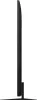 Side view of a black flat-screen television on a stand, against a white background. Produktbild-Vorschau