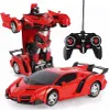 A red robot transformer toy in robot mode and car mode, with a remote control. Produktbild-Vorschau