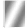 A white bathroom cabinet with mirrored doors against a white background. Náhled obrázku produktu