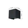 Applique LUCA noir LED IP54 1xLED 7W aluminium 10x10x10cm Voir les images du produit 15