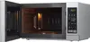 A silver and black LG microwave oven with the door open, showing the interior. The control panel is visible on the right side. Produktbild-Vorschau