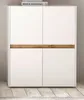 A white and wood-grain office cabinet with books on top. Produktbild-Vorschau